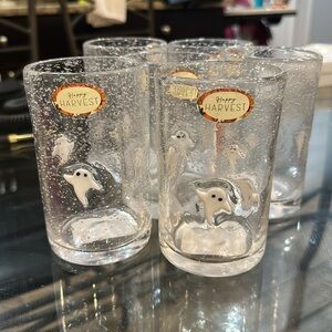 🦋6 Spooky Ghost Happy Harvest Glass – Halloween 👻 Glass